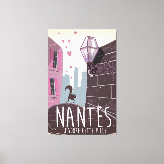 Nantes Franceの都市旅行ポスター キャンバスプリント (正面)