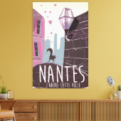 Nantes Franceの都市旅行ポスター キャンバスプリント (インサイチュ (リビング))