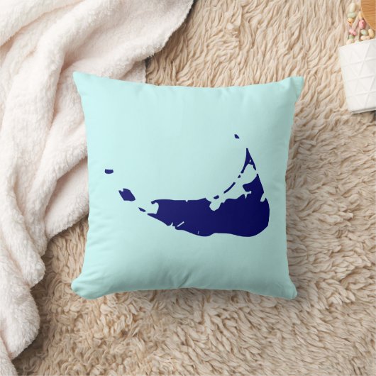 Nantucketのクラシックな地図 クッション (ブランケット)