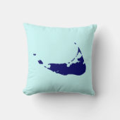 Nantucketのクラシックな地図 クッション (正面)