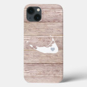 Nantucketのシルエットの素朴な木製の一見 Case-Mate iPhoneケース (裏面)