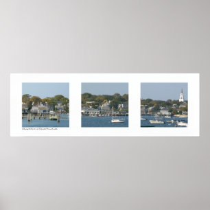 Nantucketのマサチューセッツトリプティクの港 ポスター