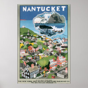 Nantucketのヴィンテージ旅行ポスターアートワーク ポスター