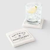 Nantucketの入る印のコースター ストーンコースター (横)