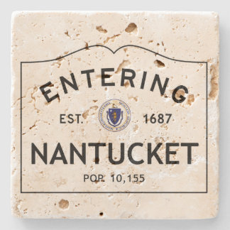Nantucketの入る石造りのコースター ストーンコースター
