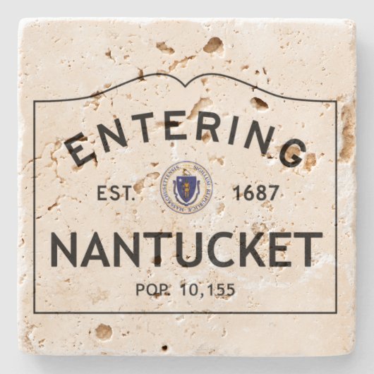 Nantucketの入る石造りのコースター ストーンコースター (正面)