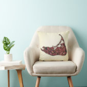 Nantucketの島のアジサイの地図 クッション (椅子)