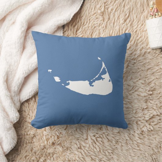 Nantucketの島の地図のリバーシブルの正方形の枕 クッション (ブランケット)