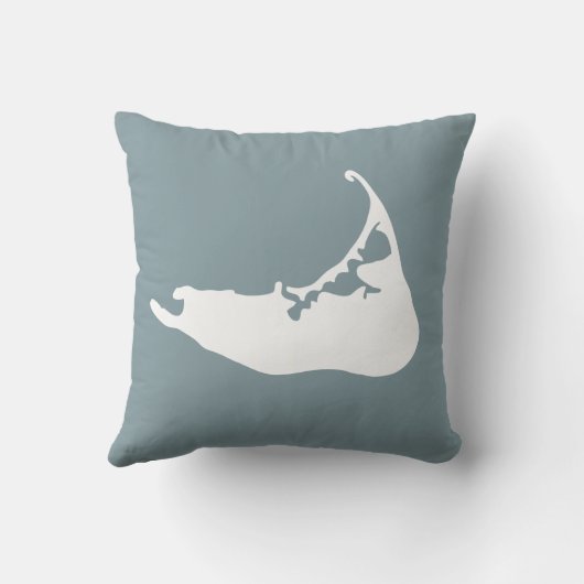 Nantucketの島、デニムの青の地図との米国東部標準時刻1659年 クッション (裏面)