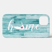 Nantucketの故郷の地図のターコイズの木製の一見 Case-Mate iPhoneケース (裏面 (横))