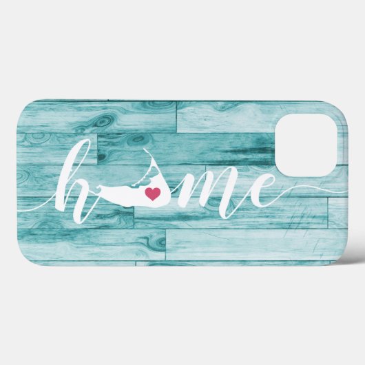 Nantucketの故郷の地図のターコイズの木製の一見 Case-Mate iPhoneケース (裏面 (横))