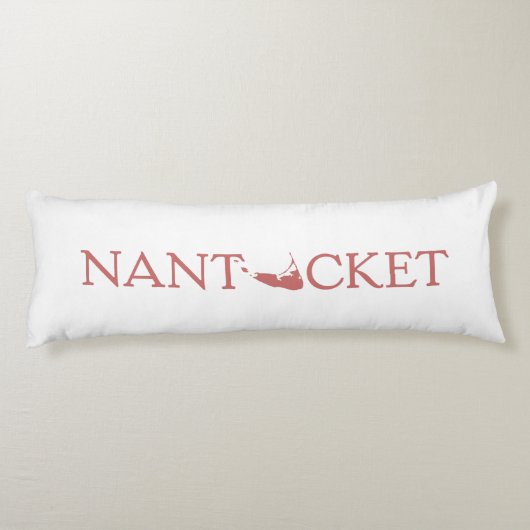 Nantucketの赤い1ラインのロゴのリバーシブルの体の枕 ボディピロー (裏面)