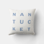 NANTUCKETの青い印刷のリバーシブルの枕 クッション (裏面)