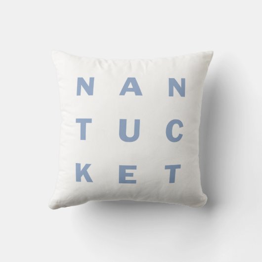 NANTUCKETの青い印刷のリバーシブルの枕 クッション (裏面)