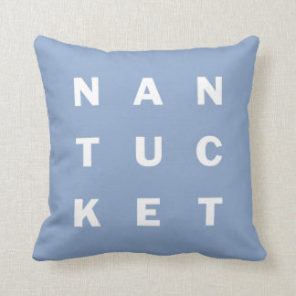 NANTUCKETの青い印刷のリバーシブルの枕 クッション