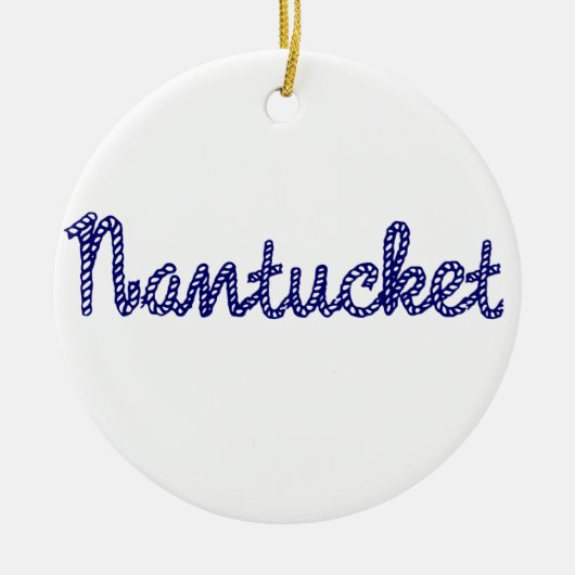 Nantucketの青 セラミックオーナメント (正面)