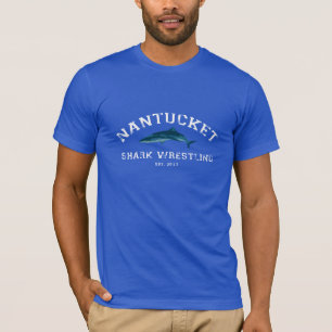 Nantucketの鮫のレスリングのティー Tシャツ