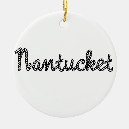 Nantucketの黒 セラミックオーナメント (正面)