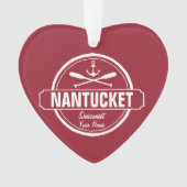 NantucketのMAの名前入りな名前、航海のないかり オーナメント (正面)