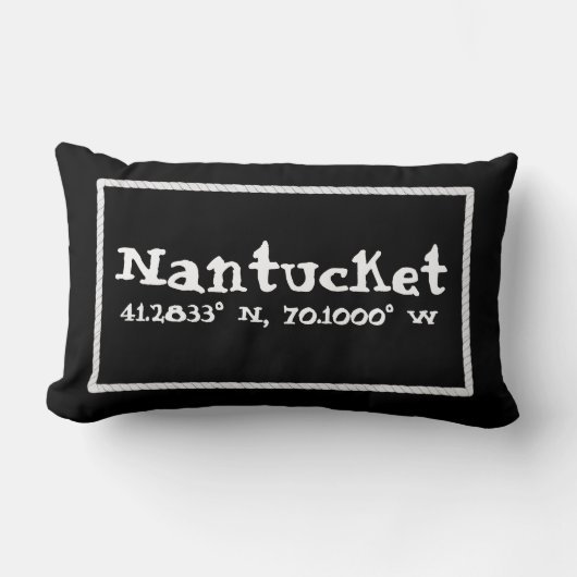 Nantucketマサチューセッツの経度および緯度 ランバークッション (正面)