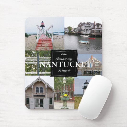 Nantucket遠方の島のコラージュのマウスパッド マウスパッド (マウス)