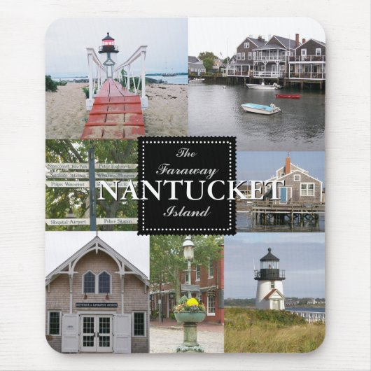 Nantucket遠方の島のコラージュのマウスパッド マウスパッド (正面)