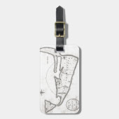 Nantucket (1782年)のヴィンテージの地図 ラゲッジタグ (正面縦)