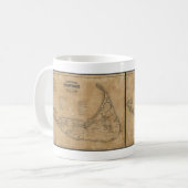 Nantucket (1869年)のヴィンテージの地図 コーヒーマグカップ (正面左)