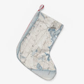 Nantucket (1919年)のヴィンテージの地図 スモールクリスマスストッキング (正面 (吊り時))