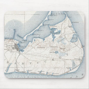 Nantucket (1919年)のヴィンテージの地図 マウスパッド