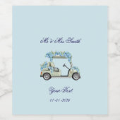 Nantucket Blue Hydrangea Golf Cart Label Set ワインラベル (シングルラベル)