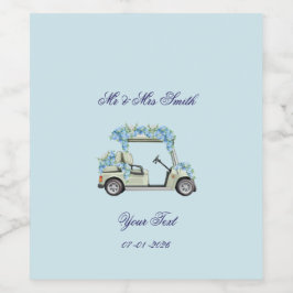 Nantucket Blue Hydrangea Golf Cart Label Set ワインラベル