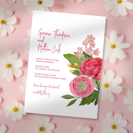 Nantucket Bouquet Wedding Invitation 招待状