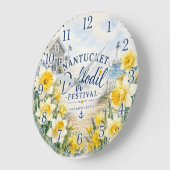 Nantucket Daffodil Festival Massachusetts ラージ壁時計 (傾斜)
