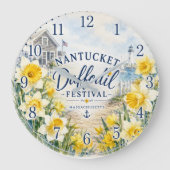 Nantucket Daffodil Festival Massachusetts ラージ壁時計 (正面)