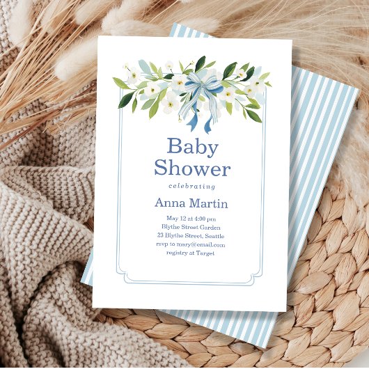 Nantucket Florals Baby Shower 招待状