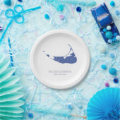 Nantucket Island Wedding Nantucket blue ペーパープレート (パーティー)