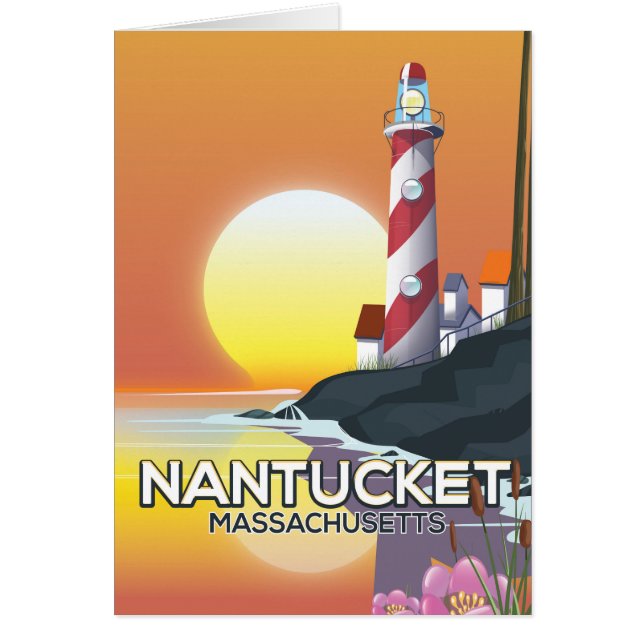 Nantucket Massachusettsライトハウス旅行ポスター (正面)