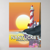 Nantucket Massachusettsライトハウス旅行ポスター ポスター (正面)