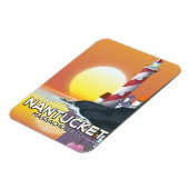 Nantucket Massachusettsライトハウス旅行ポスター マグネット (左側)