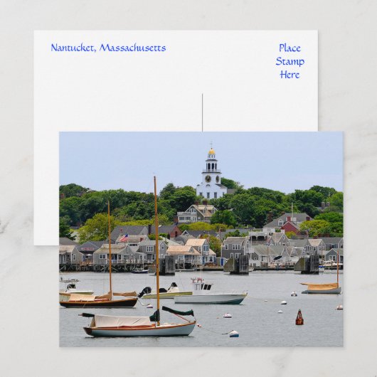 Nantucket Massachusetts, Cape Cod Post Card ポストカード (正面/裏面)