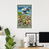 Nantucket Massachusetts Vintage Travel Poster ポスター (ホームオフィス)