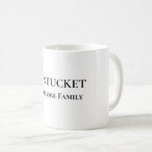 Nantucket Personalized Family Name Mug コーヒーマグカップ (正面右)