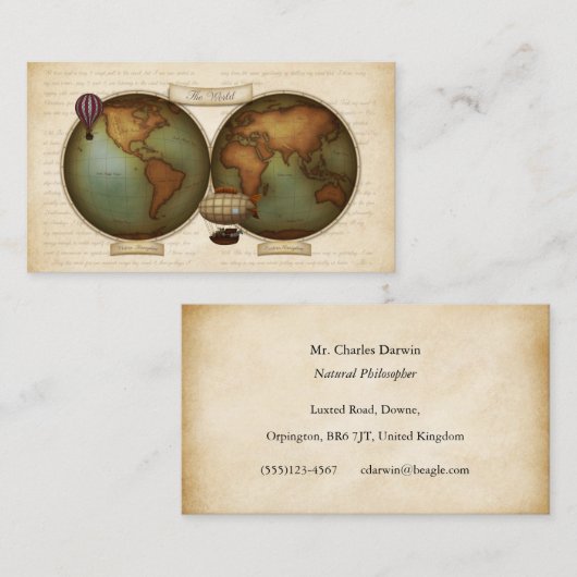 Nao-ビクトリアンMap通話カード名刺 名刺 (正面/裏面)