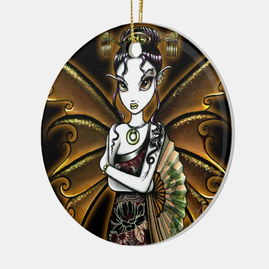 "Naomi"の東洋ファンの妖精のオーナメント セラミックオーナメント (左)
