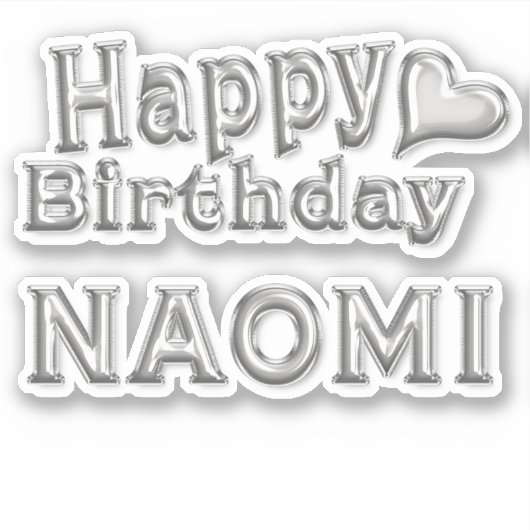 Naomi Happy Birthday silver Aufkleber Sticker シール (正面)