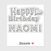 Naomi Happy Birthday silver Aufkleber Sticker シール (シート)