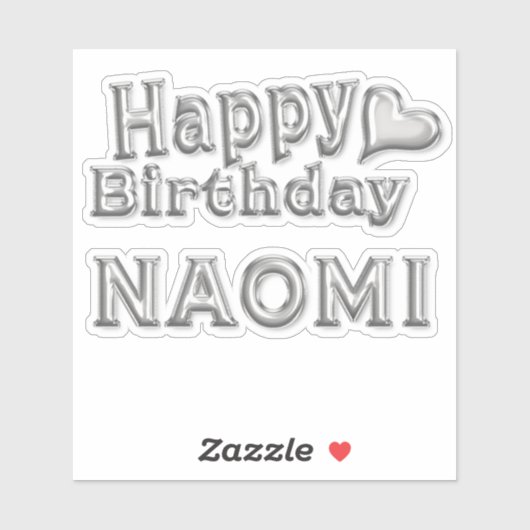 Naomi Happy Birthday silver Aufkleber Sticker シール (シート)