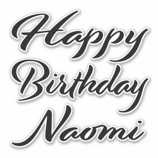 Naomi Name Vorname black Sticker Geburtstag シール (正面)