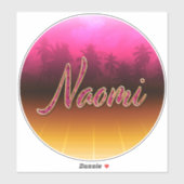 Naomi Vorname Name golden pink Aufkleber Sticker シール (シート)